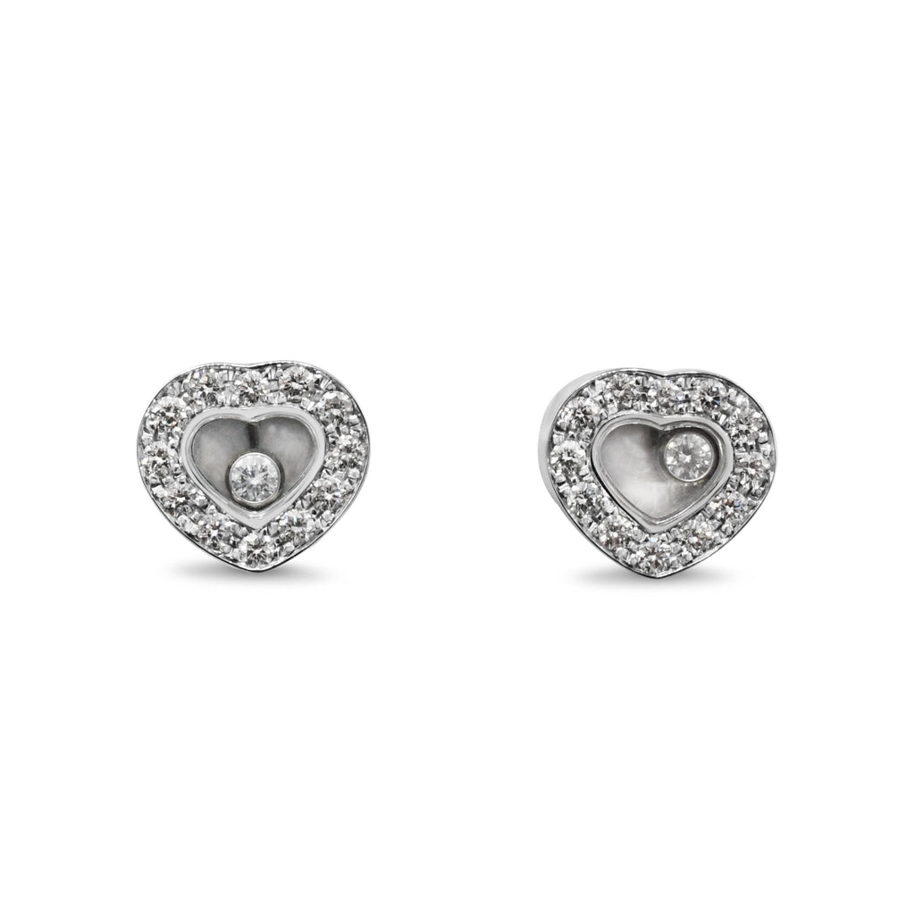 used Chopard Happy Diamond Heart Earrings - 18ct White Gold