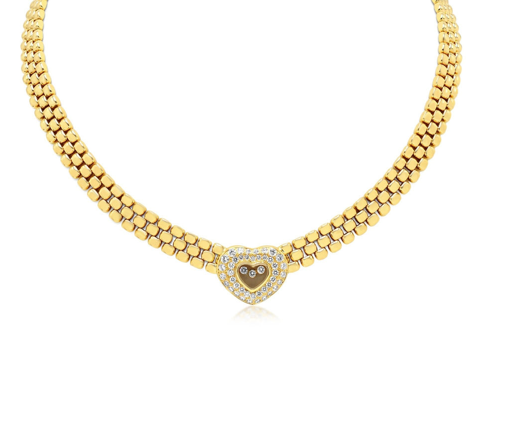 used Chopard Happy Diamond Heart Necklace - 18ct Yellow Gold