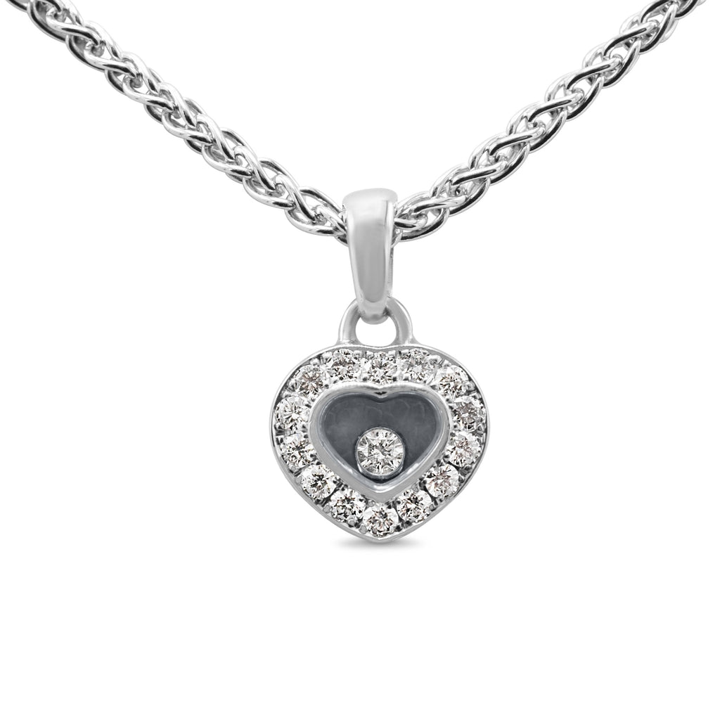 used Chopard Happy Diamond Heart Pendant On Necklace - 18ct White Gold