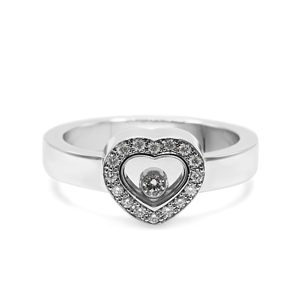 used Chopard Happy Diamond Heart Ring - 18ct White Gold