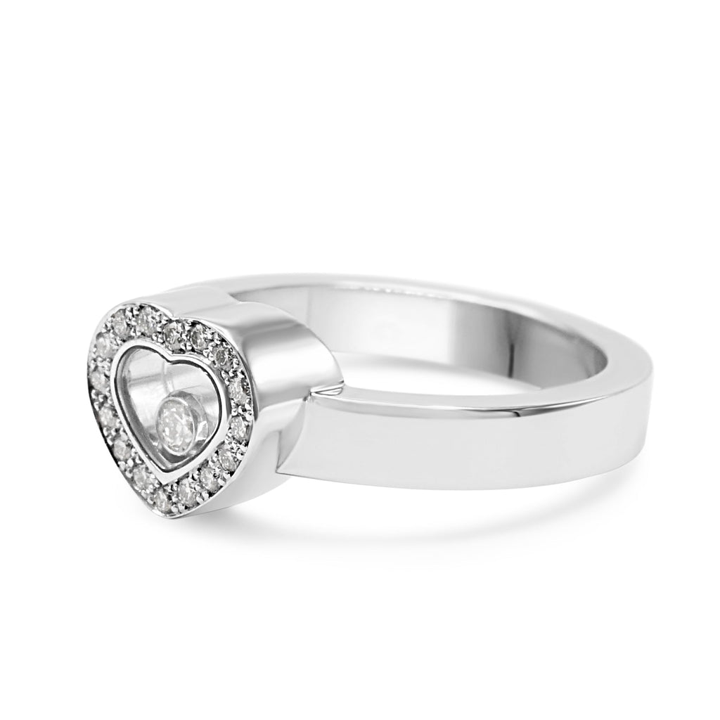 used Chopard Happy Diamond Heart Ring - 18ct White Gold