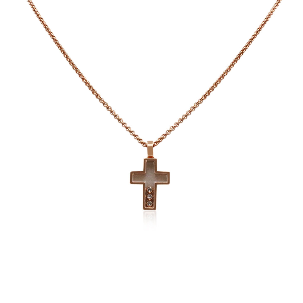 used Chopard Happy Diamonds Cross Pendant Necklace - 18ct Rose Gold