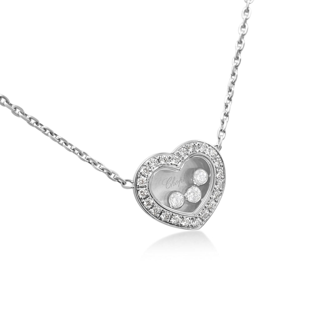 used Chopard Happy Diamonds Icons Heart Pendant Necklace - 18ct White Gold