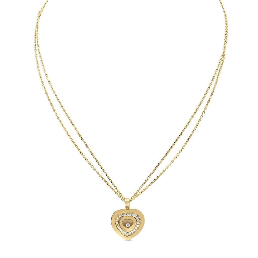 used Chopard Happy Spirit Diamond Heart Pendant Necklace - 18ct Yellow Gold