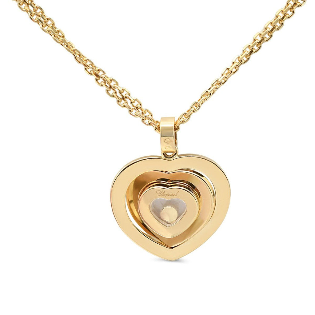 used Chopard Happy Spirit Diamond Heart Pendant Necklace - 18ct Yellow Gold