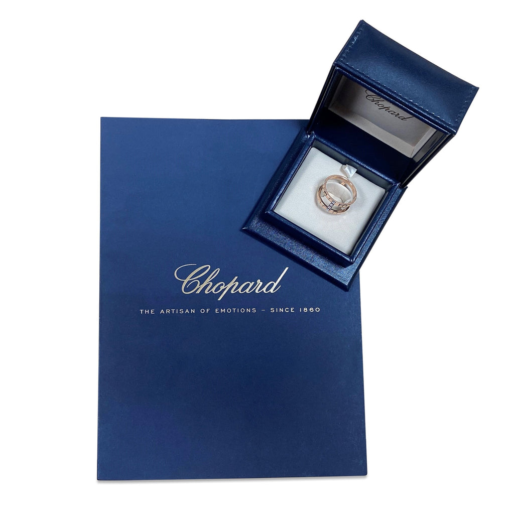 used Chopard Ice Cube Ring Size 57 - 18ct Rose Gold