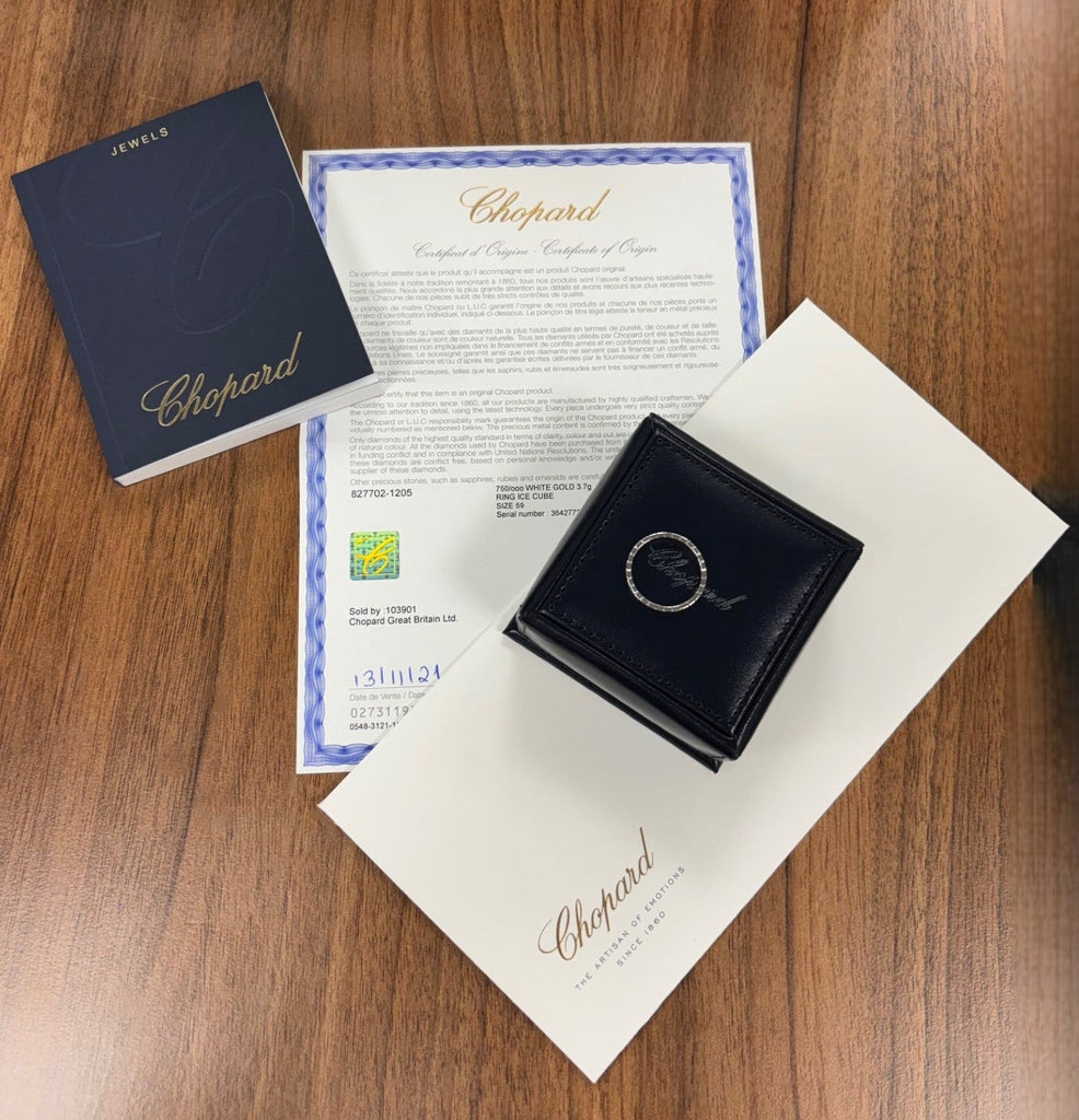 used Chopard Icecube Ring Size 59 - 18ct White Gold Ref 827702 - 1205