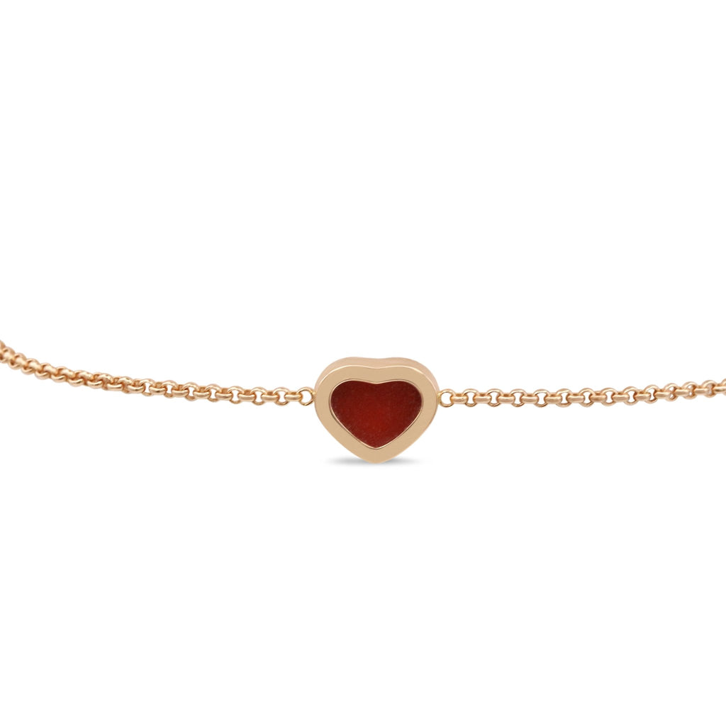 used Chopard My Happy Hearts Carnelian Bracelet - 18ct Rose Gold