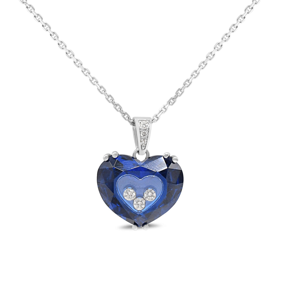 used Chopard So Happy Blue Stone & Diamond Pendant Necklace