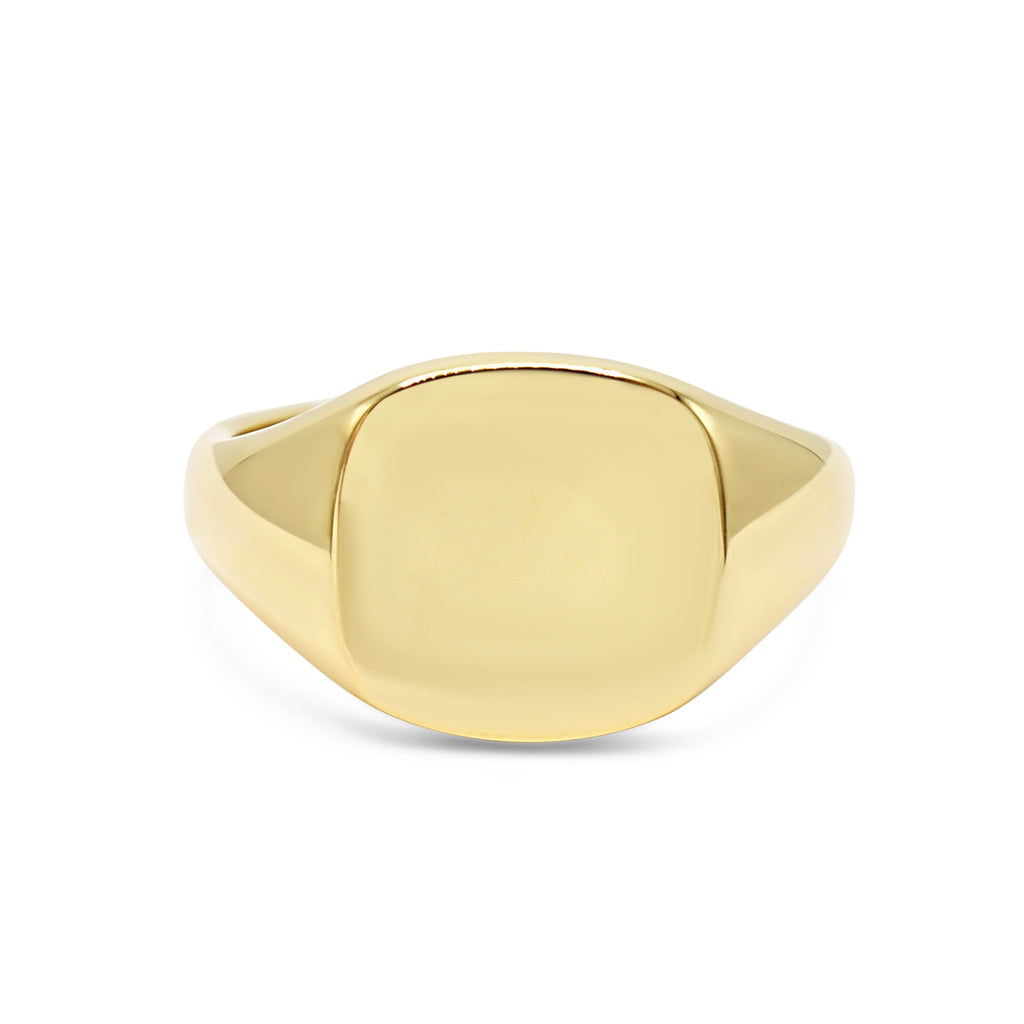 used Cushion Shaped Signet Ring - 9ct Yellow Gold