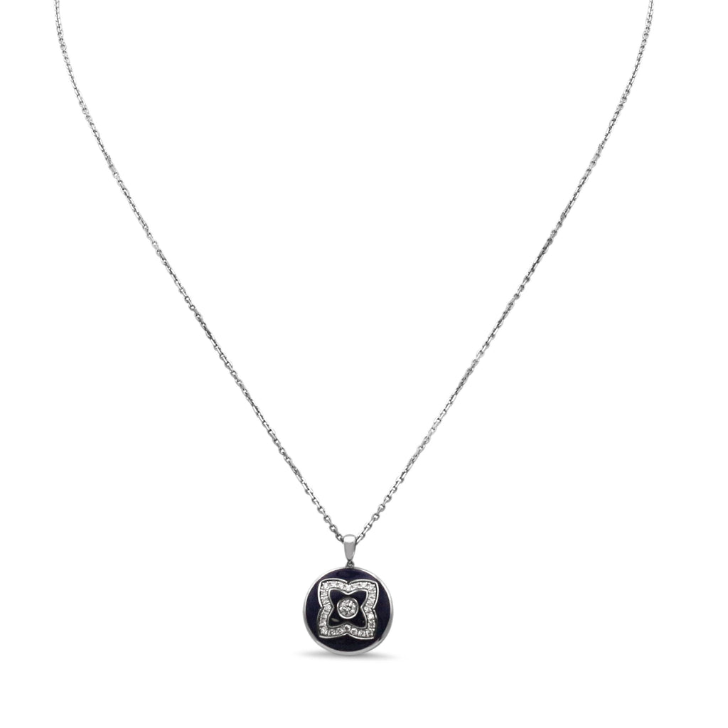 used De Beers Diamond Enchanted Lotus Pendant Necklace - 18ct White Gold