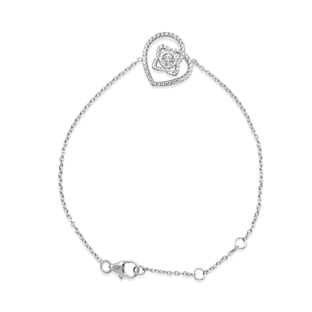 used De Beers Enchanted Lotus Diamond Bracelet - 18ct White Gold