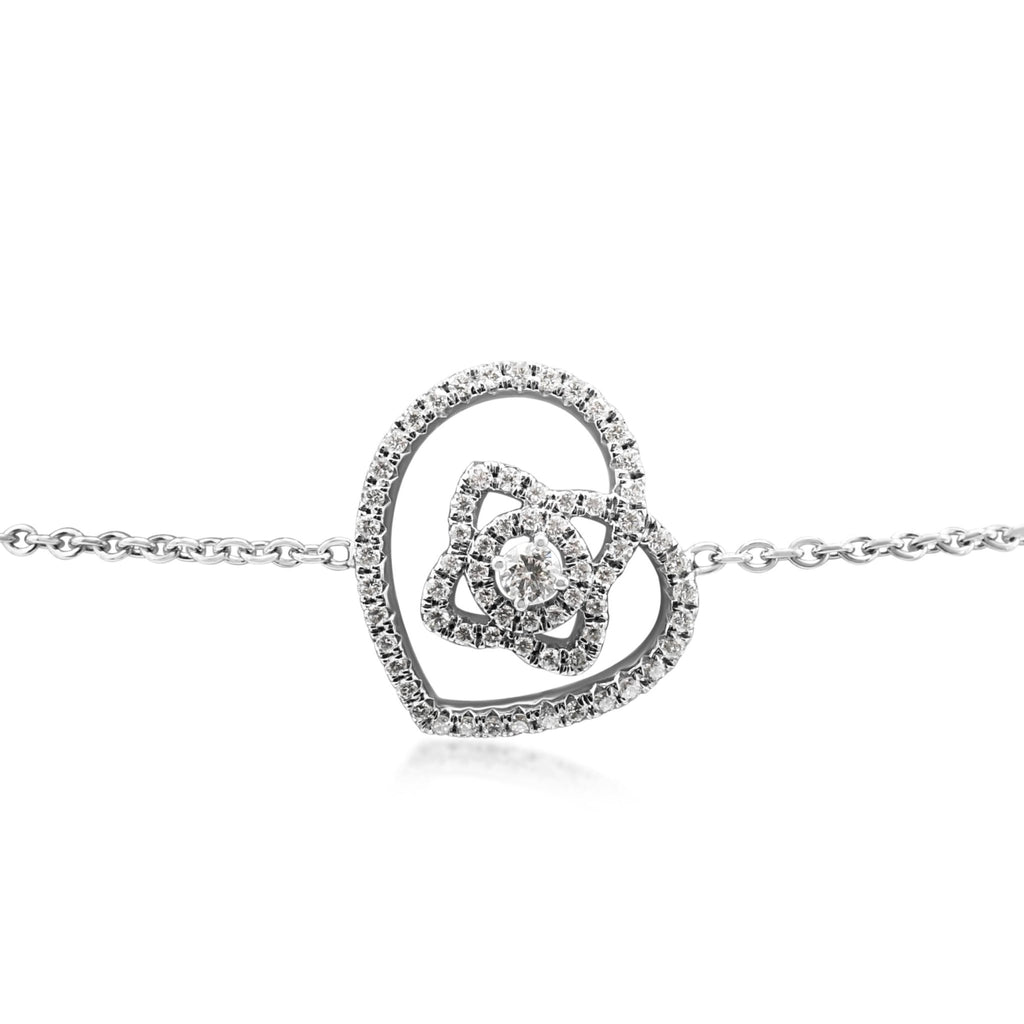 used De Beers Enchanted Lotus Diamond Bracelet - 18ct White Gold