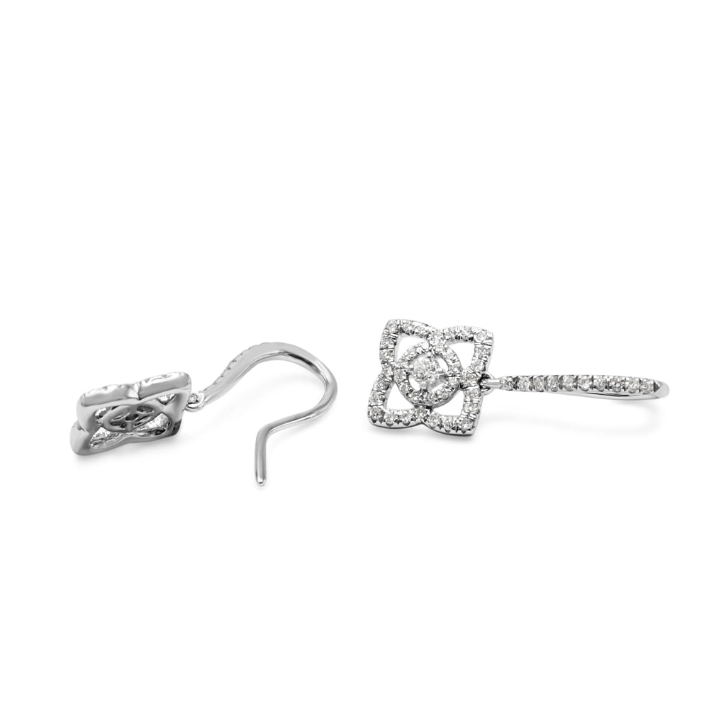 used De Beers Enchanted Lotus Diamond Earrings - 18ct White Gold