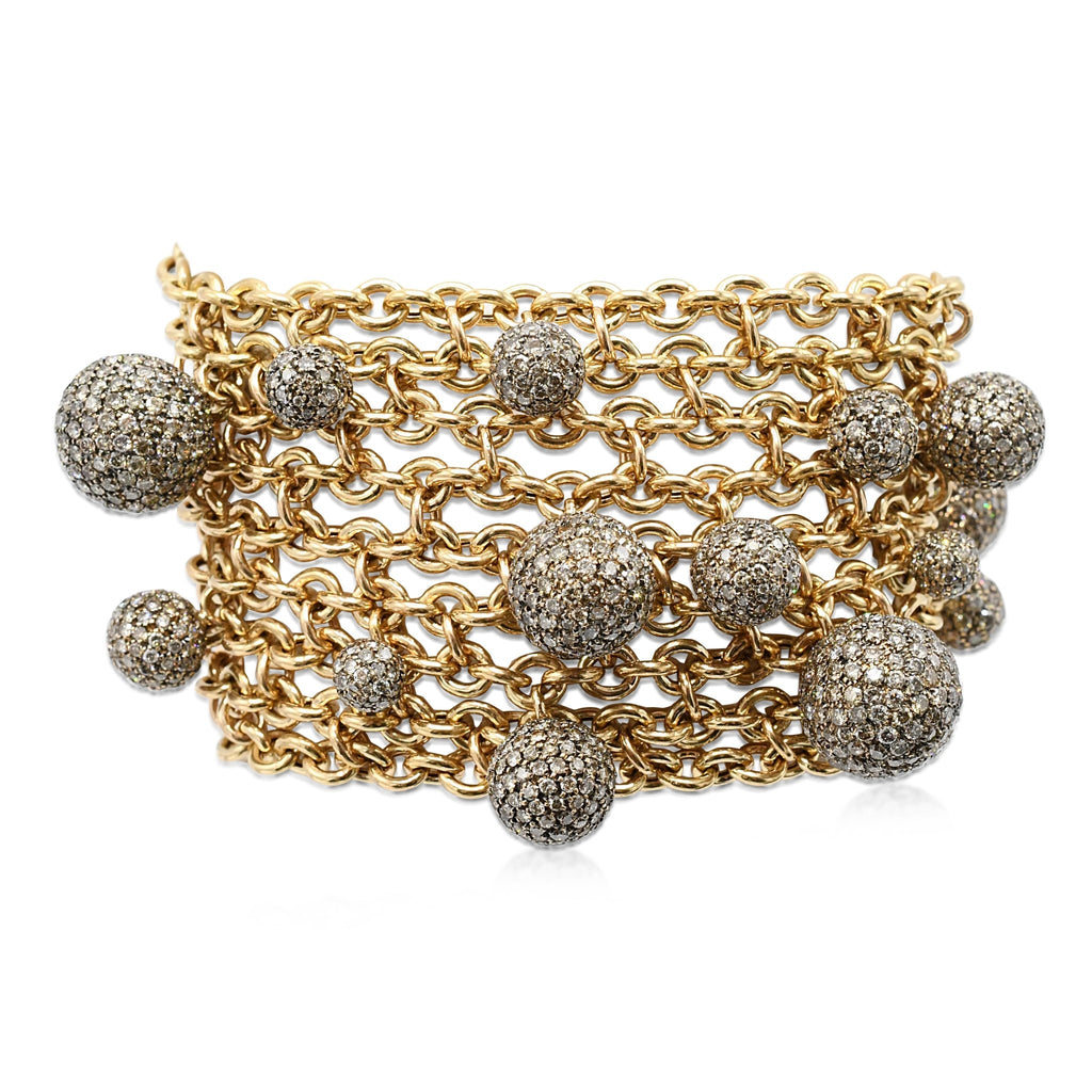 used De Grisogono Diamond Boule Bracelet - 18ct Yellow Gold