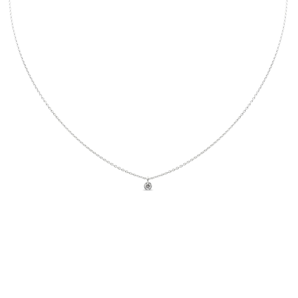 used Debeers Clea One Diamond Pendant Necklace - 18ct White Gold