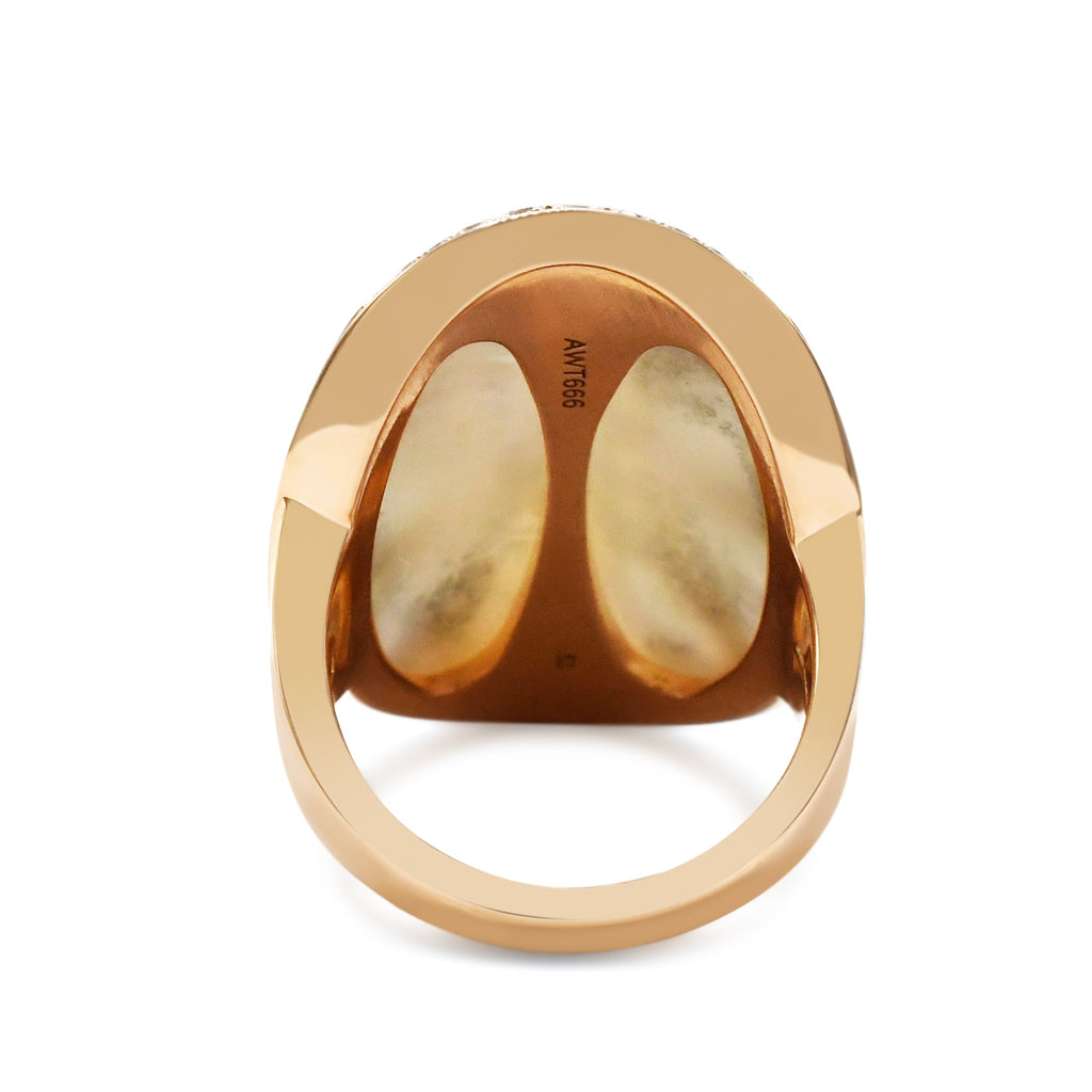 used Diamond And MOP 'Intarsio' Ring By Bvlgari - 18ct Rose Gold