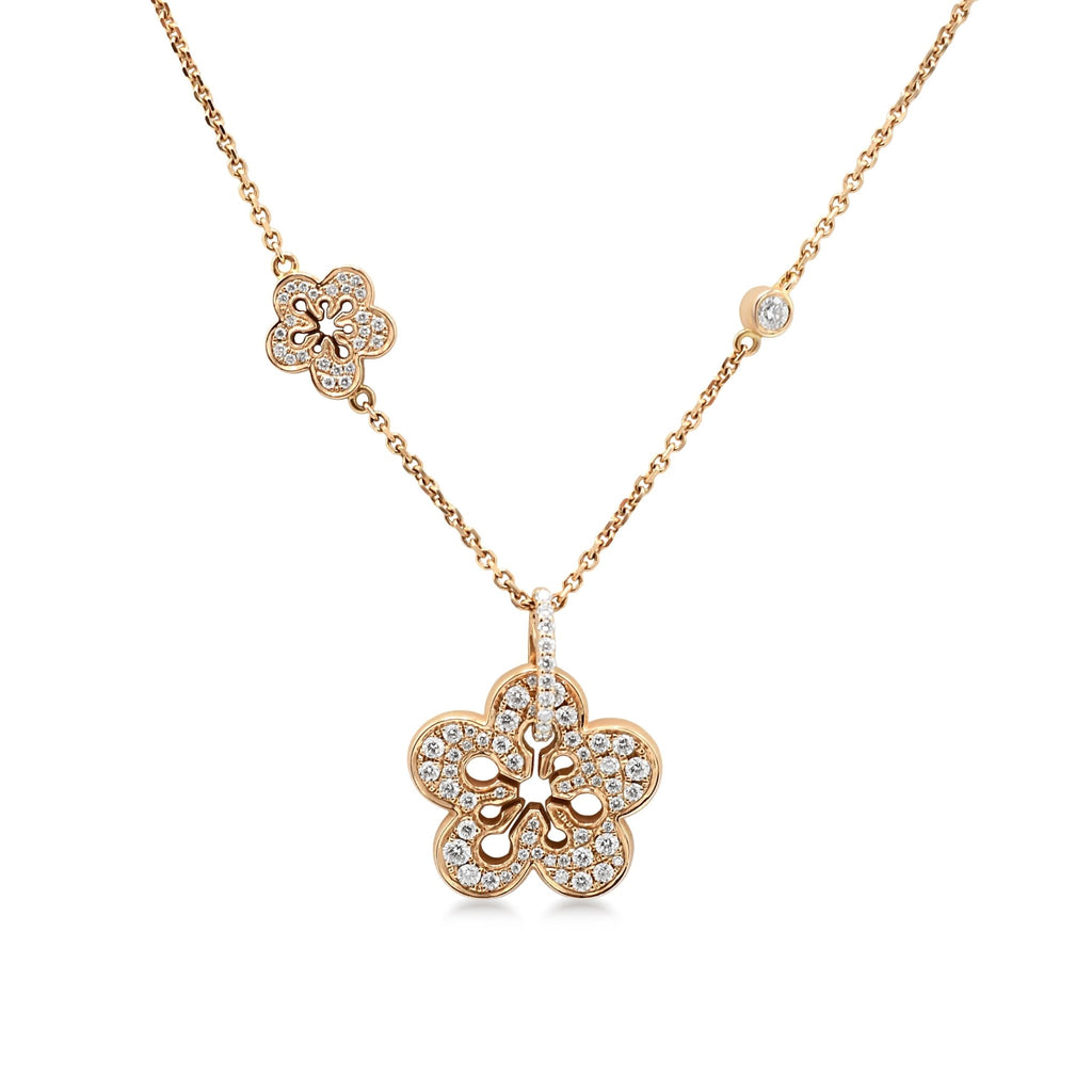 used Diamond Blossom Pendant Necklace By Boodles - 18ct Rose Gold