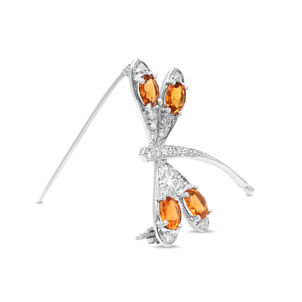 used Diamond & Citrine Dragonfly Brooch