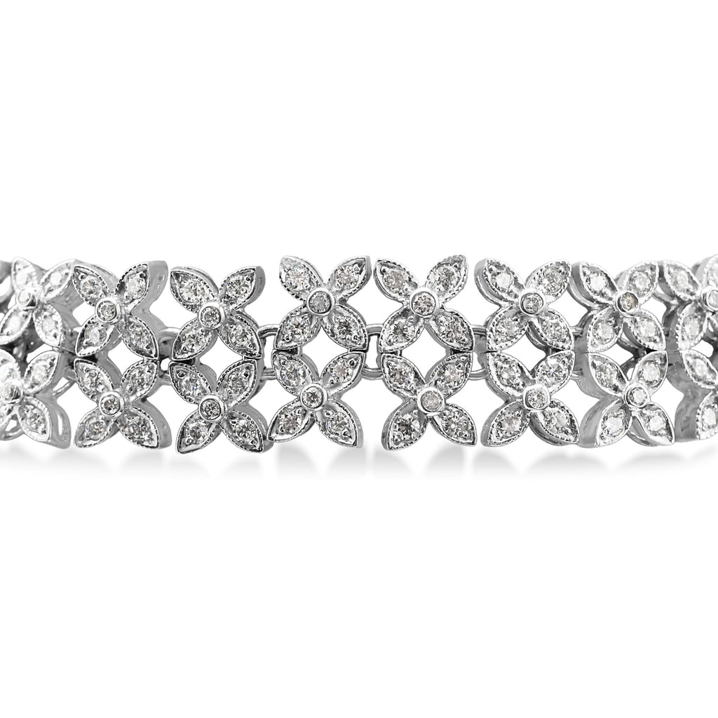 used Diamond Daisy Cluster 7" Fancy Bracelet