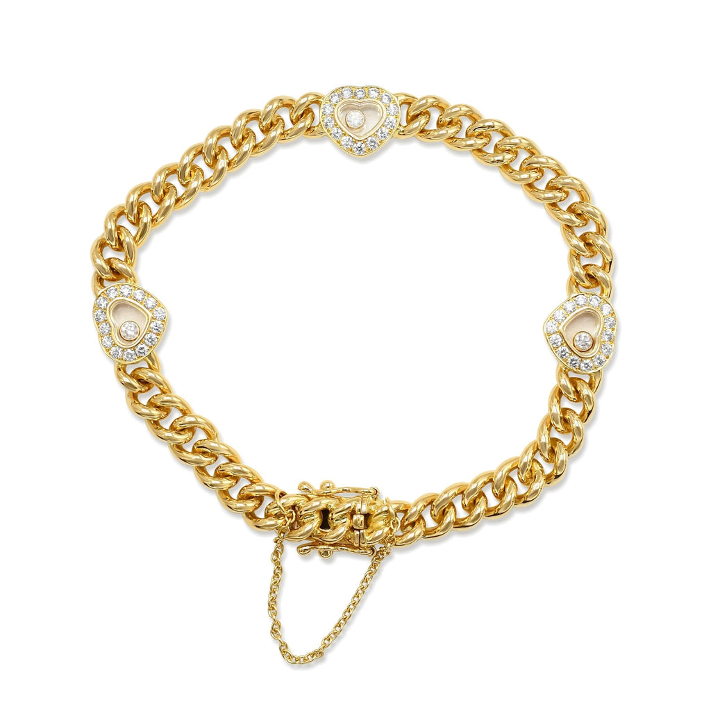 used Diamond Happy Diamond Hearts Bracelet - 18ct Yellow Gold