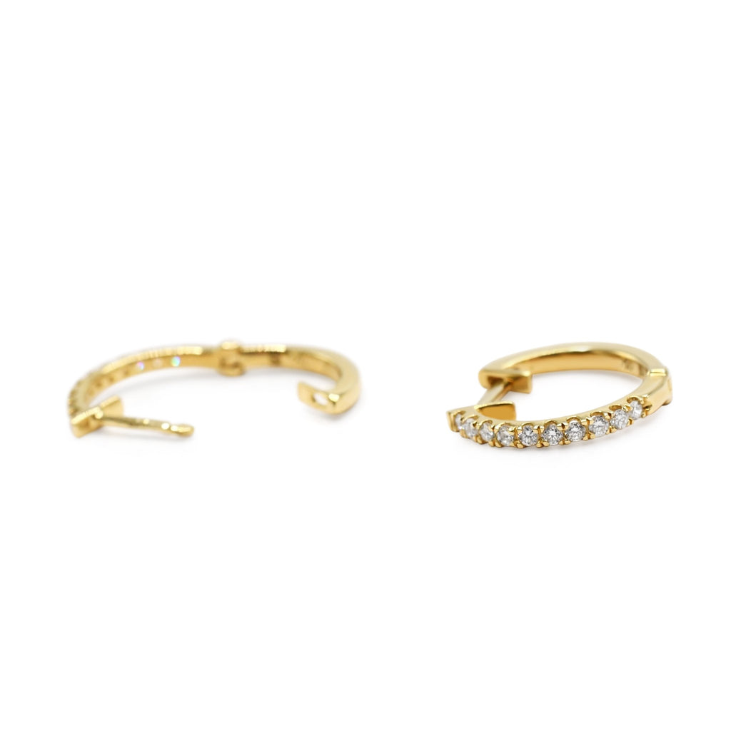 used Diamond Hoop Earrings - 18ct Yellow Gold