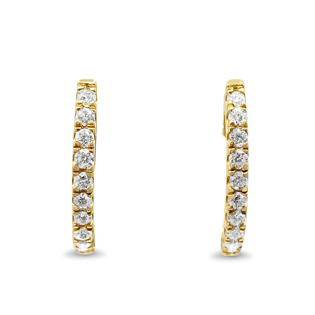 used Diamond Hoop Earrings - 18ct Yellow Gold