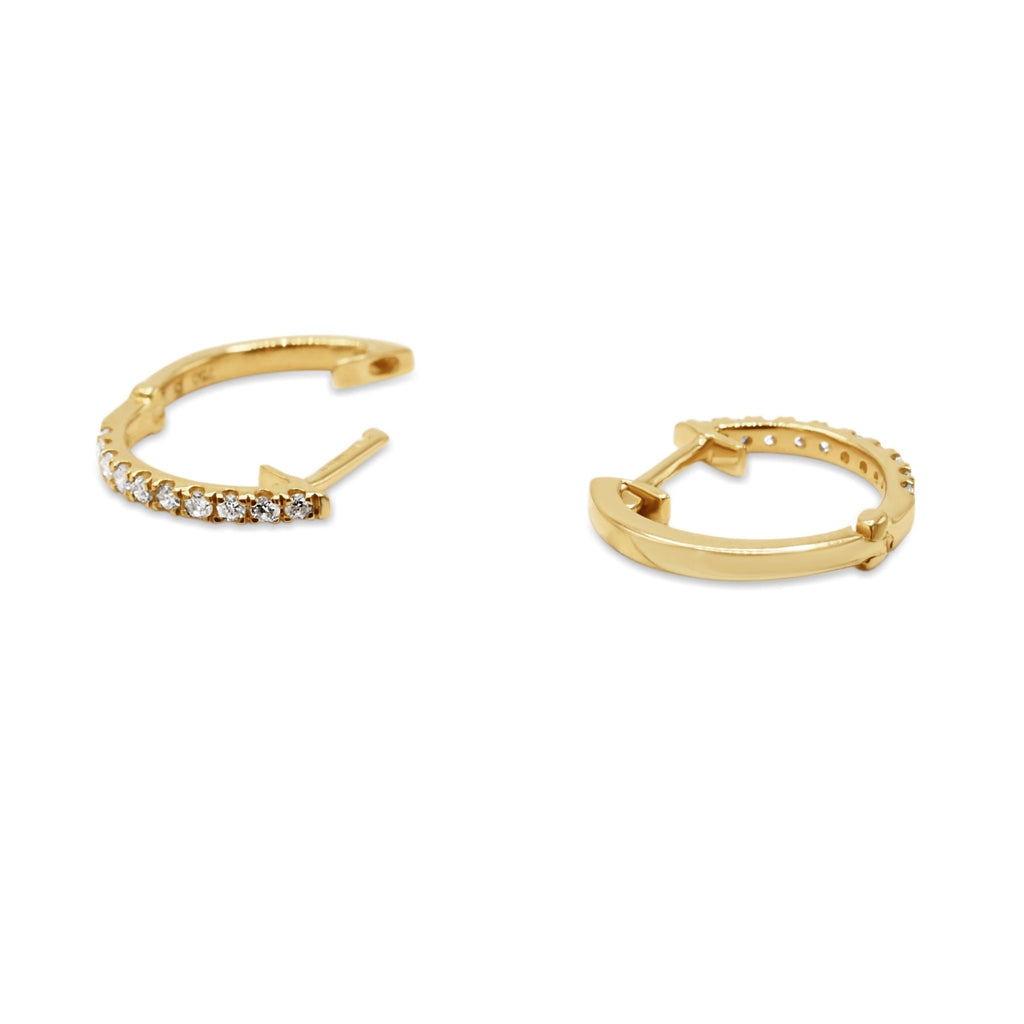 used Diamond Hoop Earrings - 18ct Yellow Gold