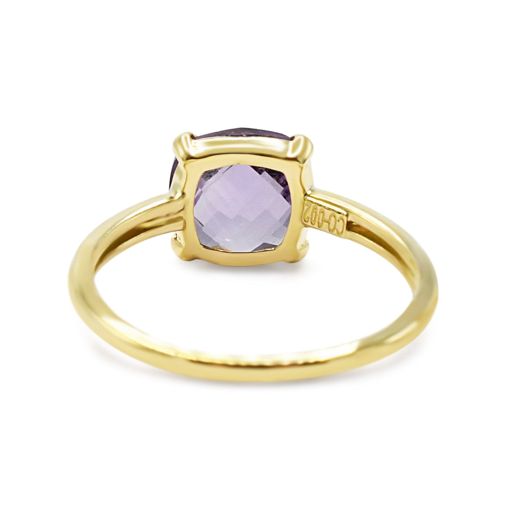 used Faceted Amethyst Dress Ring - 18ct Yellow Gold