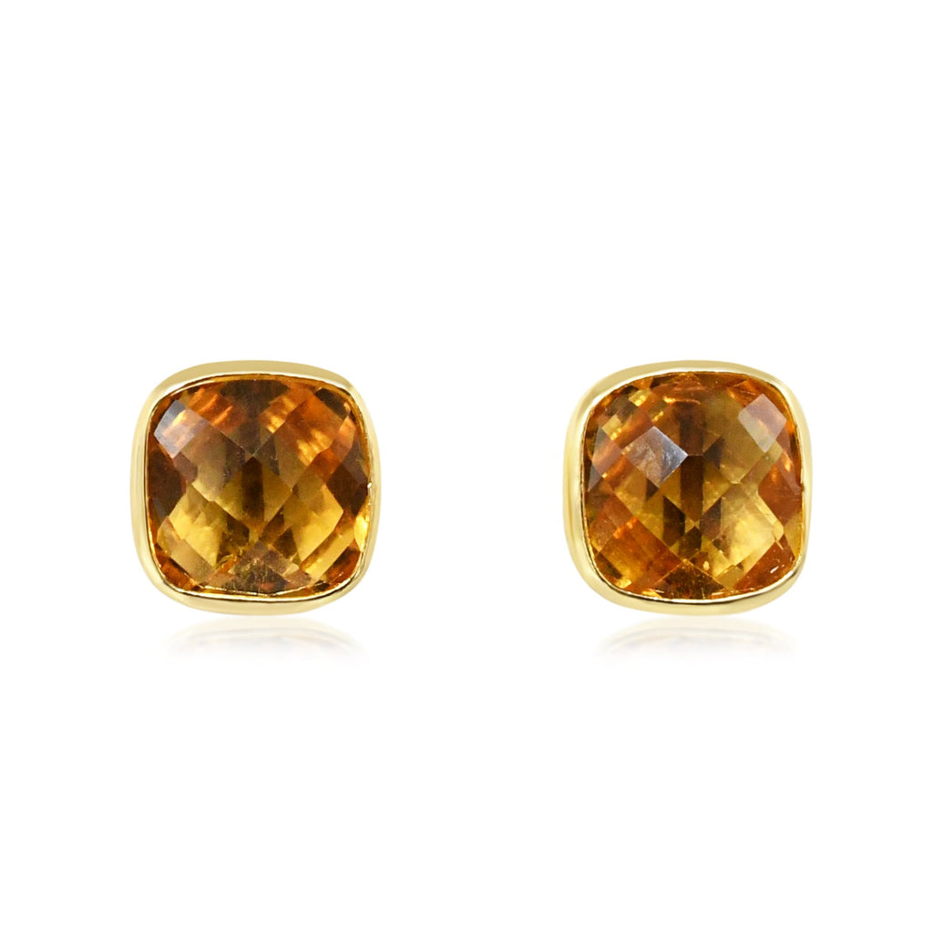 used Faceted Citrine Earrings - 18ct Yellow Gold