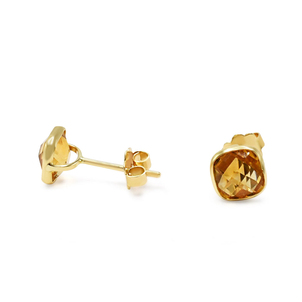 used Faceted Citrine Earrings - 18ct Yellow Gold