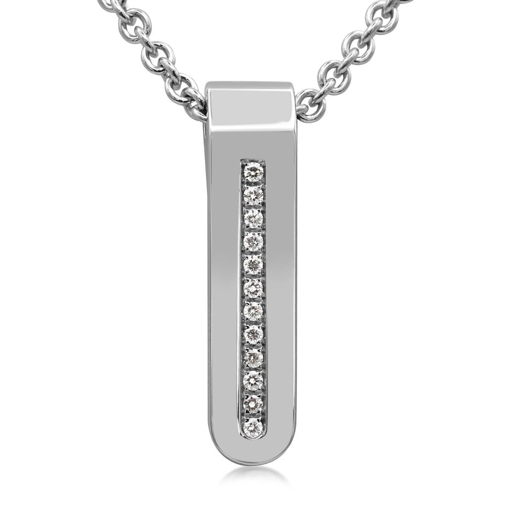 used Garrard Diamond Set Strip Pendant Necklace - 18ct White Gold