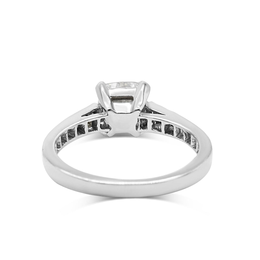 used GCS Certificated Cushion Radiant Cut Diamond Solitaire Ring - Platinum