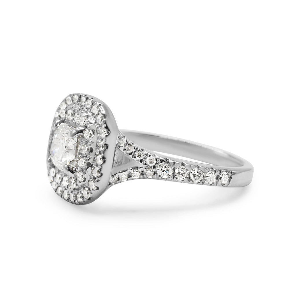 used GIA Certifcated Diamond Halo Ring - Platinum