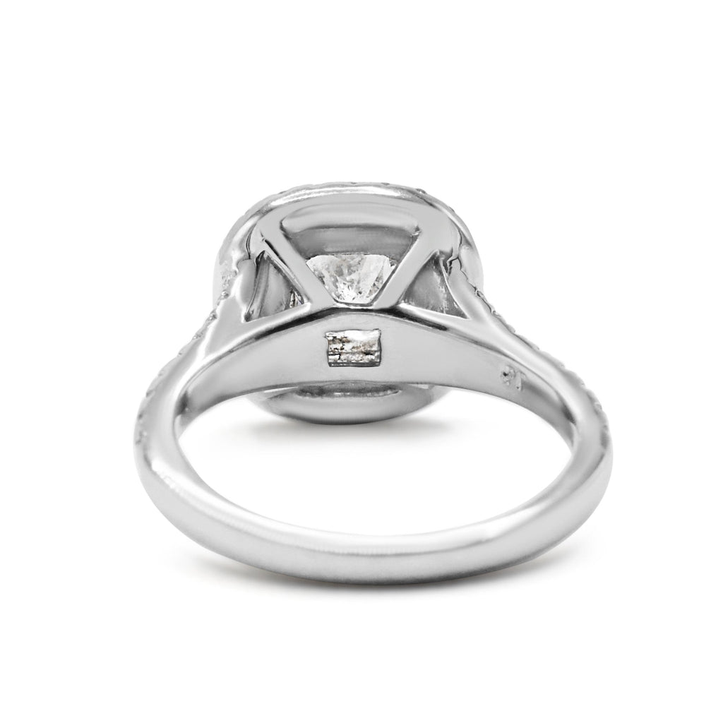 used GIA Certifcated Diamond Halo Ring - Platinum