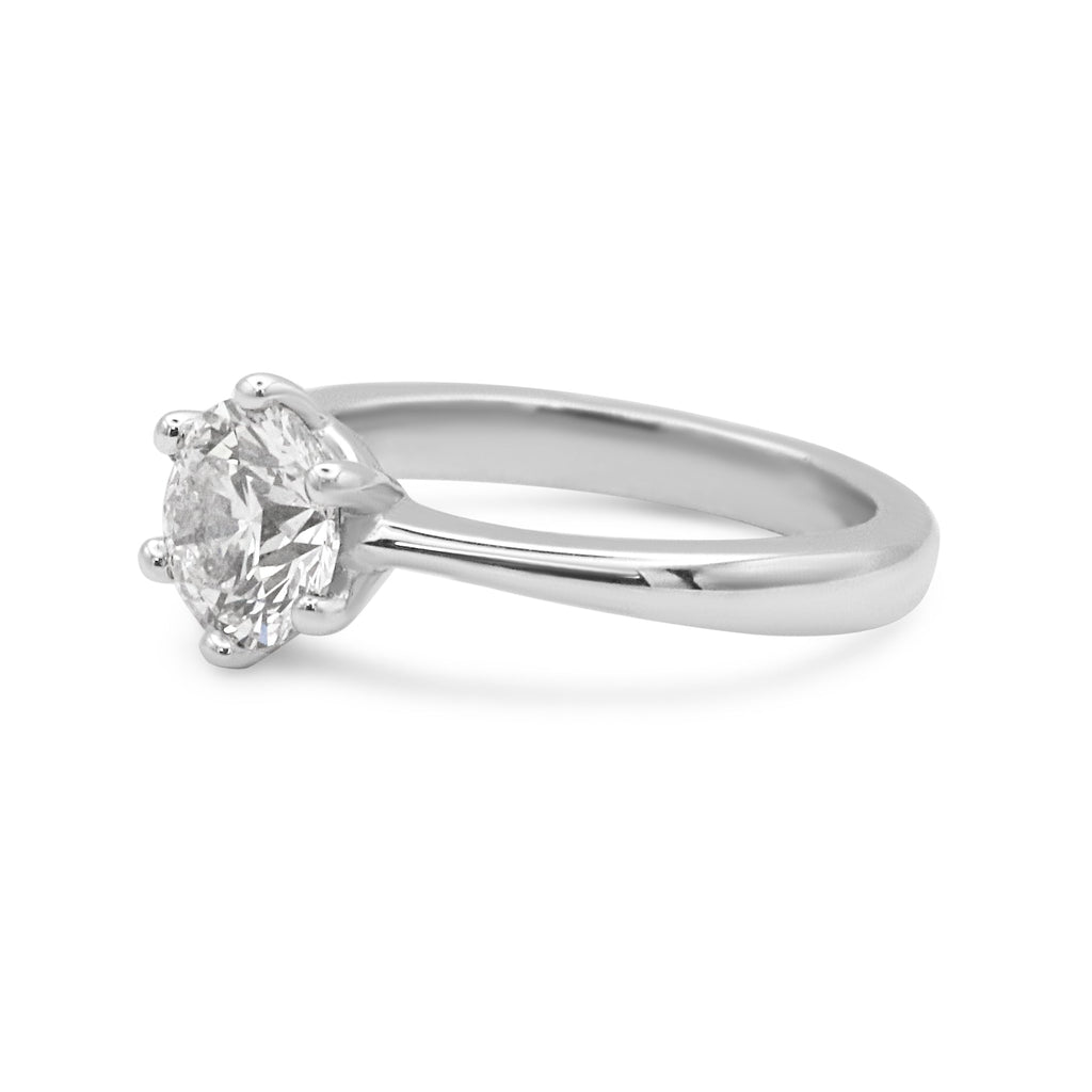 used GIA Certificated 1ct Solitaire Briliiant Cut Diamond Ring - 18ct White Gold
