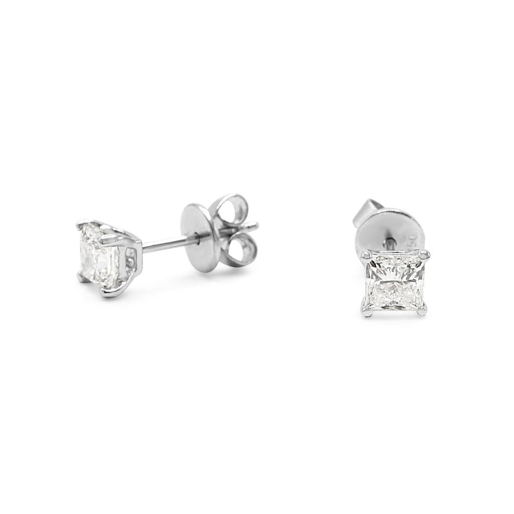 used GIA Certificated Diamond Earstuds - 18ct White Gold