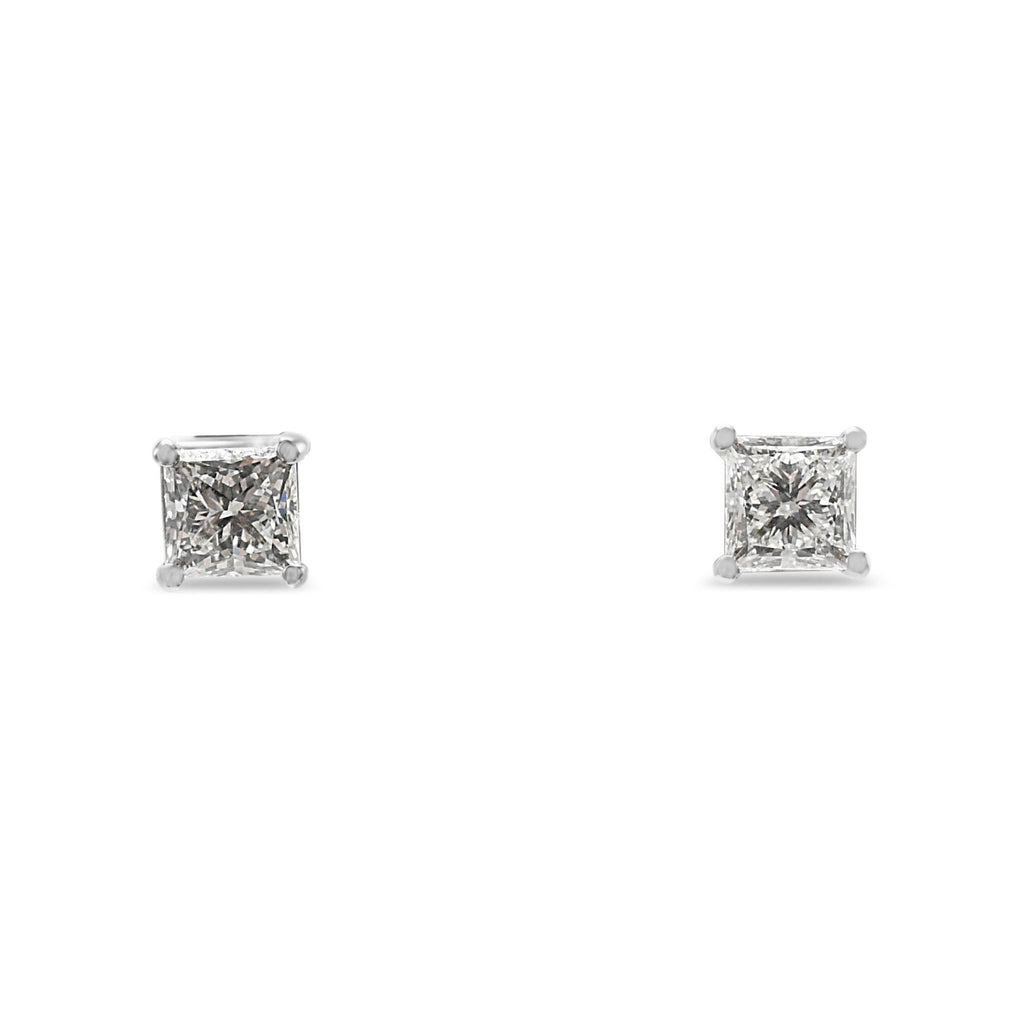 used GIA Certificated Diamond Earstuds - 18ct White Gold