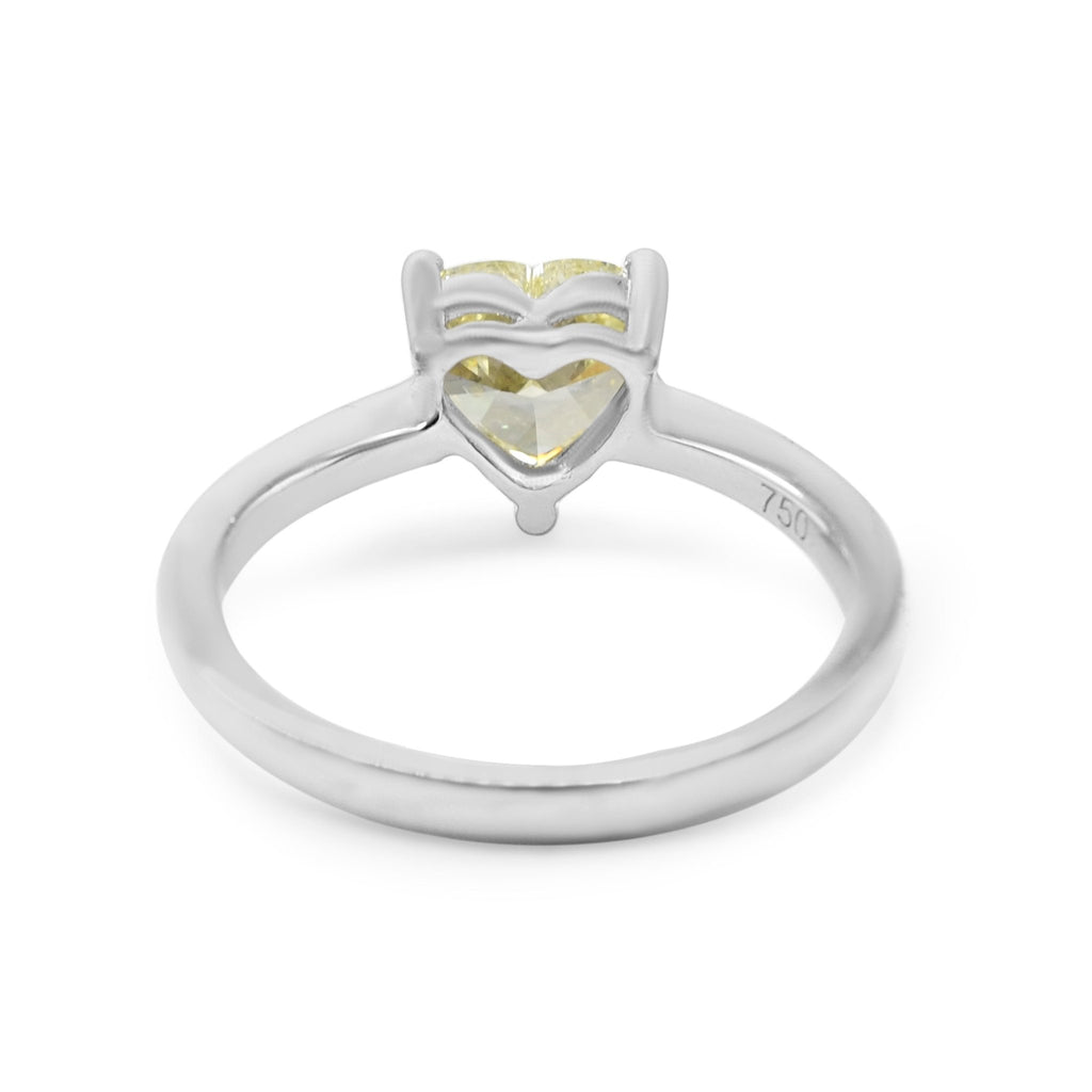 used GIA Certificated Fancy Light Yellow Heart Brilliant Cut Diamond Ring