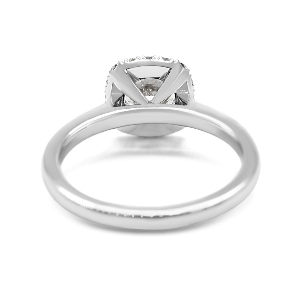 used GIA Certificated Halo Brilliant Cut Diamond Ring - Platinum
