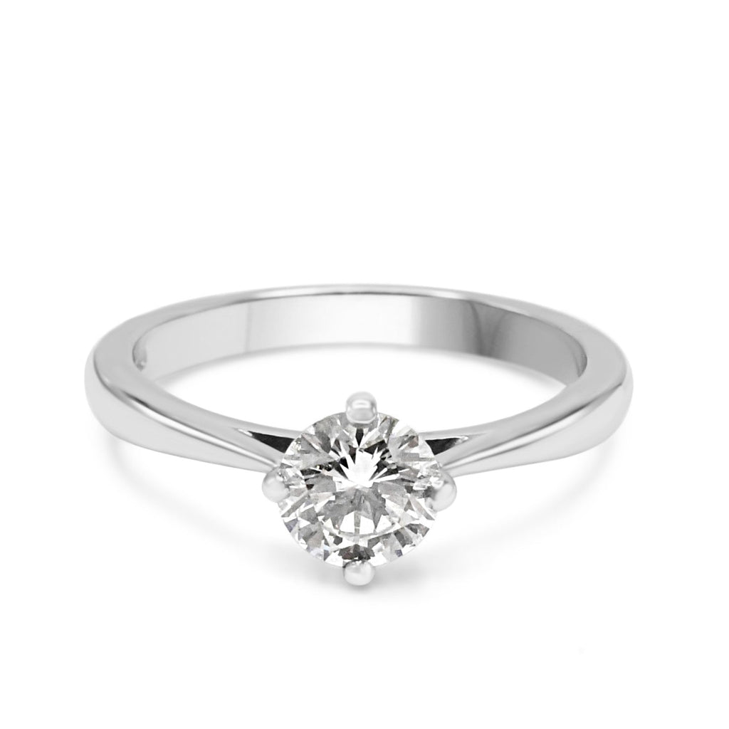 used GIA Certificated Solitaire Brilliant Cut Diamond Ring - Platinum