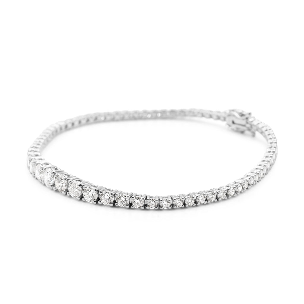 used Graduated 7" Brilliant Cut Diamond Set Line Bracelet