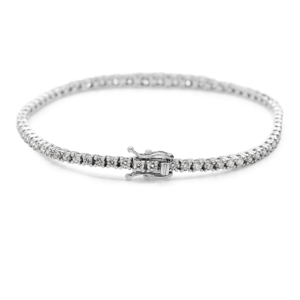 used Graduated 7" Brilliant Cut Diamond Set Line Bracelet