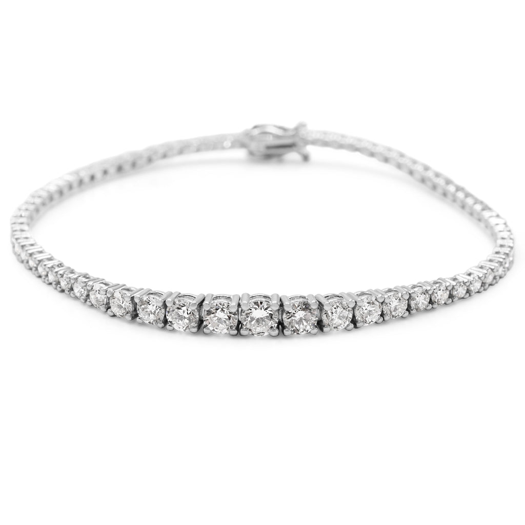 used Graduated 7" Brilliant Cut Diamond Set Line Bracelet