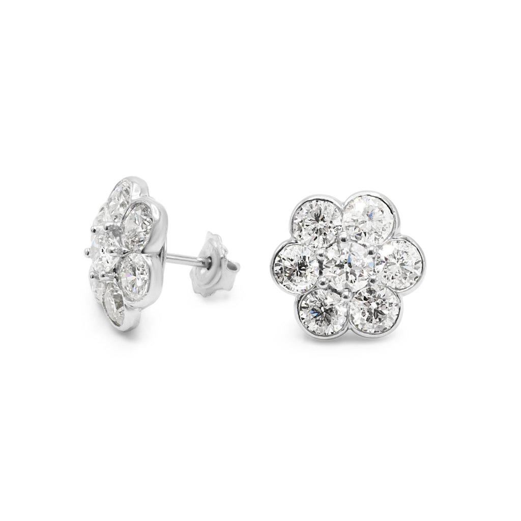 used Handmade Brilliant Cut Diamond Cluster Earrings