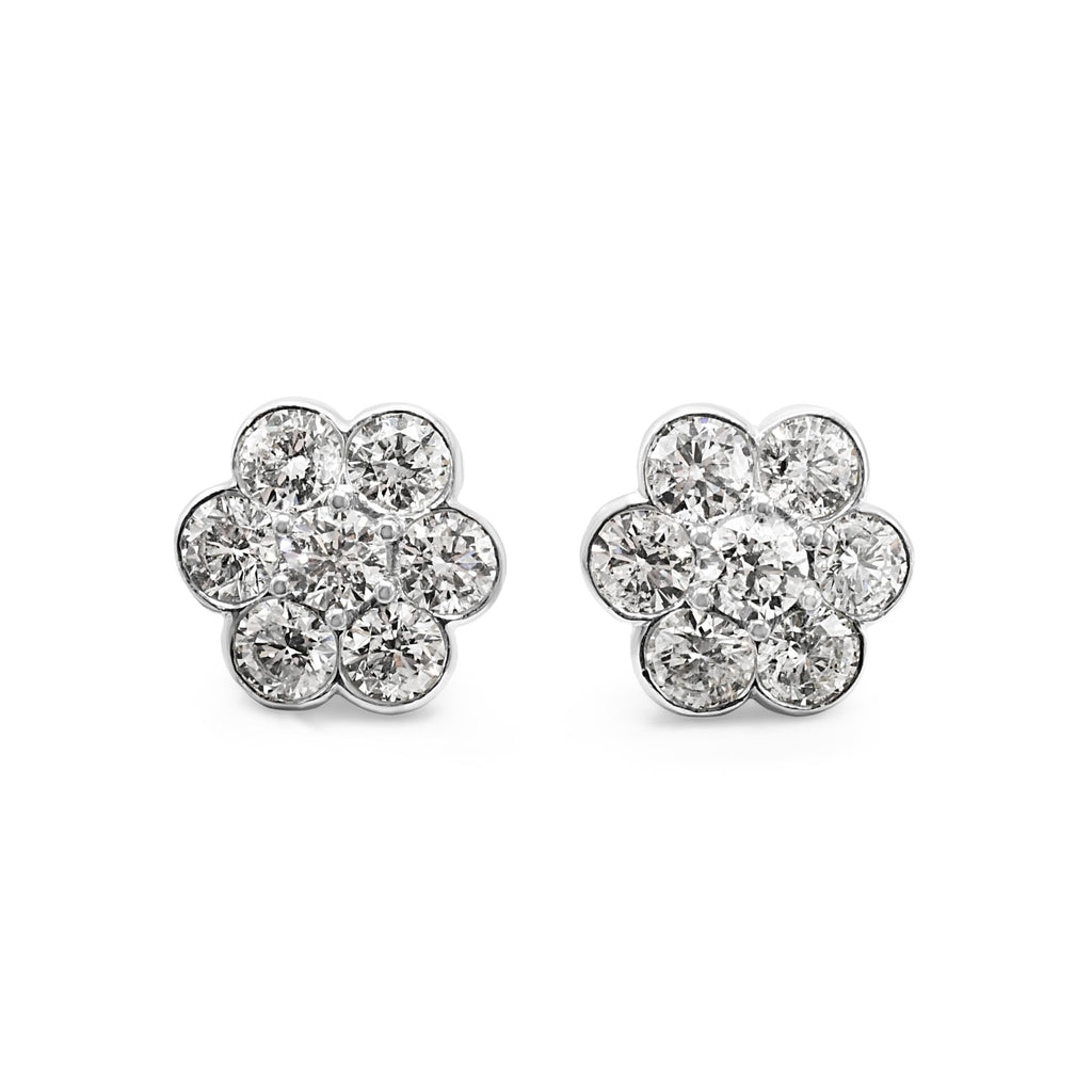 used Handmade Brilliant Cut Diamond Cluster Earrings