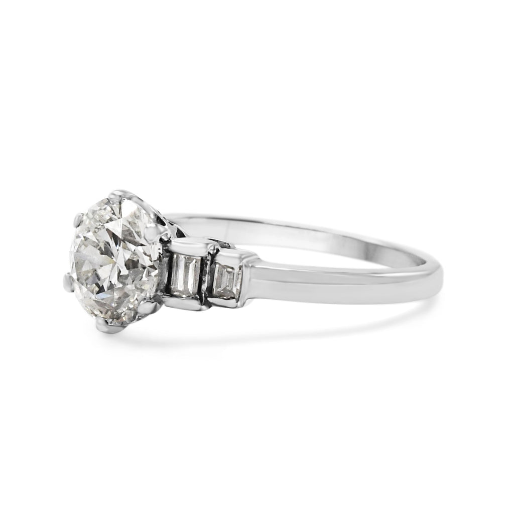 used HRD Certificated Brilliant Cut Solitaire Diamond Ring - Platinum