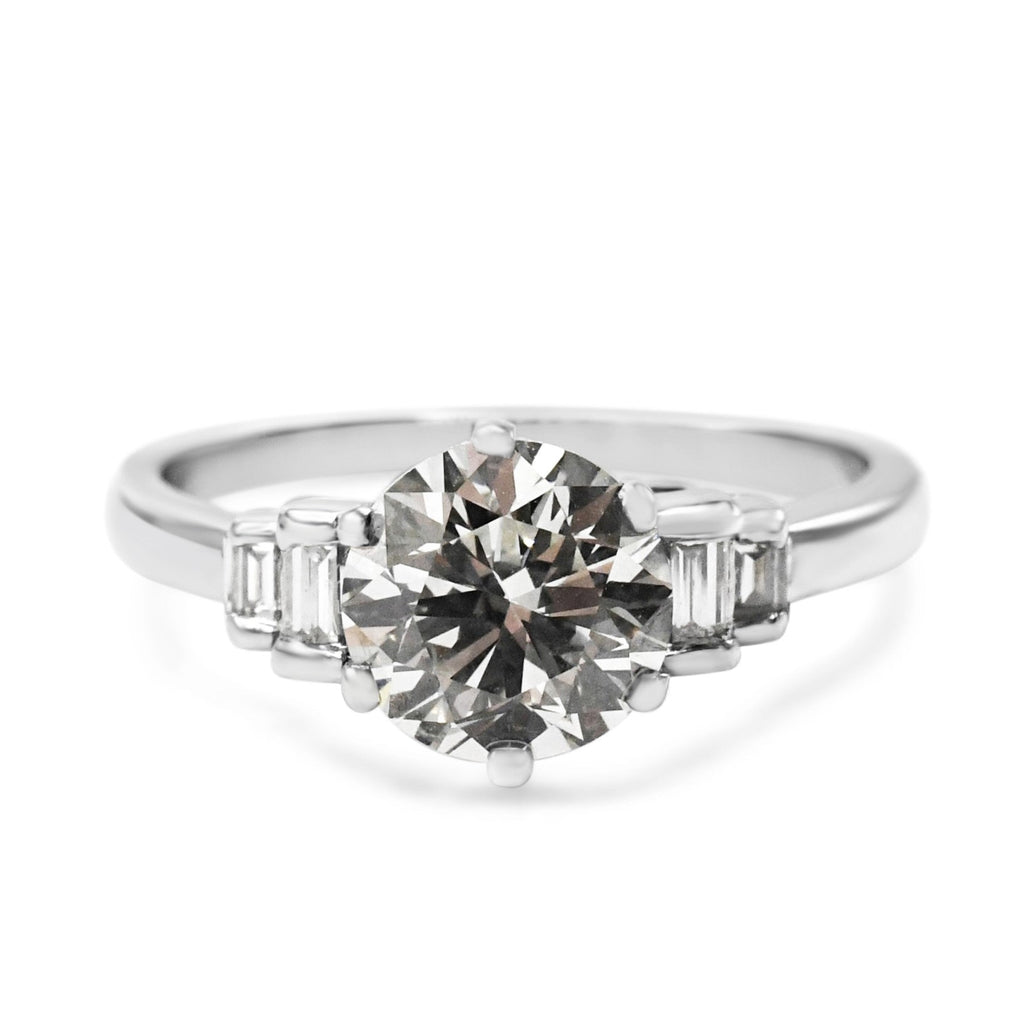 used HRD Certificated Brilliant Cut Solitaire Diamond Ring - Platinum