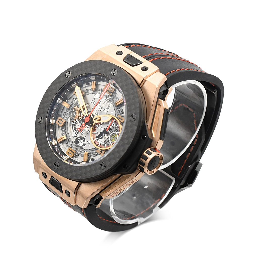 used Hublot Big Bang Ferrari 45mm 18ct Rose Gold Skeleton Watch