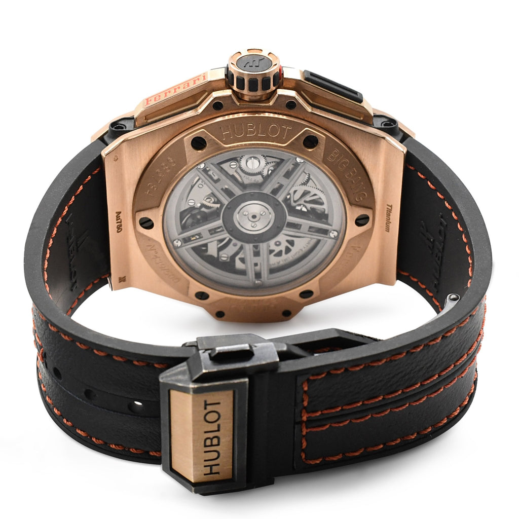 used Hublot Big Bang Ferrari 45mm 18ct Rose Gold Skeleton Watch